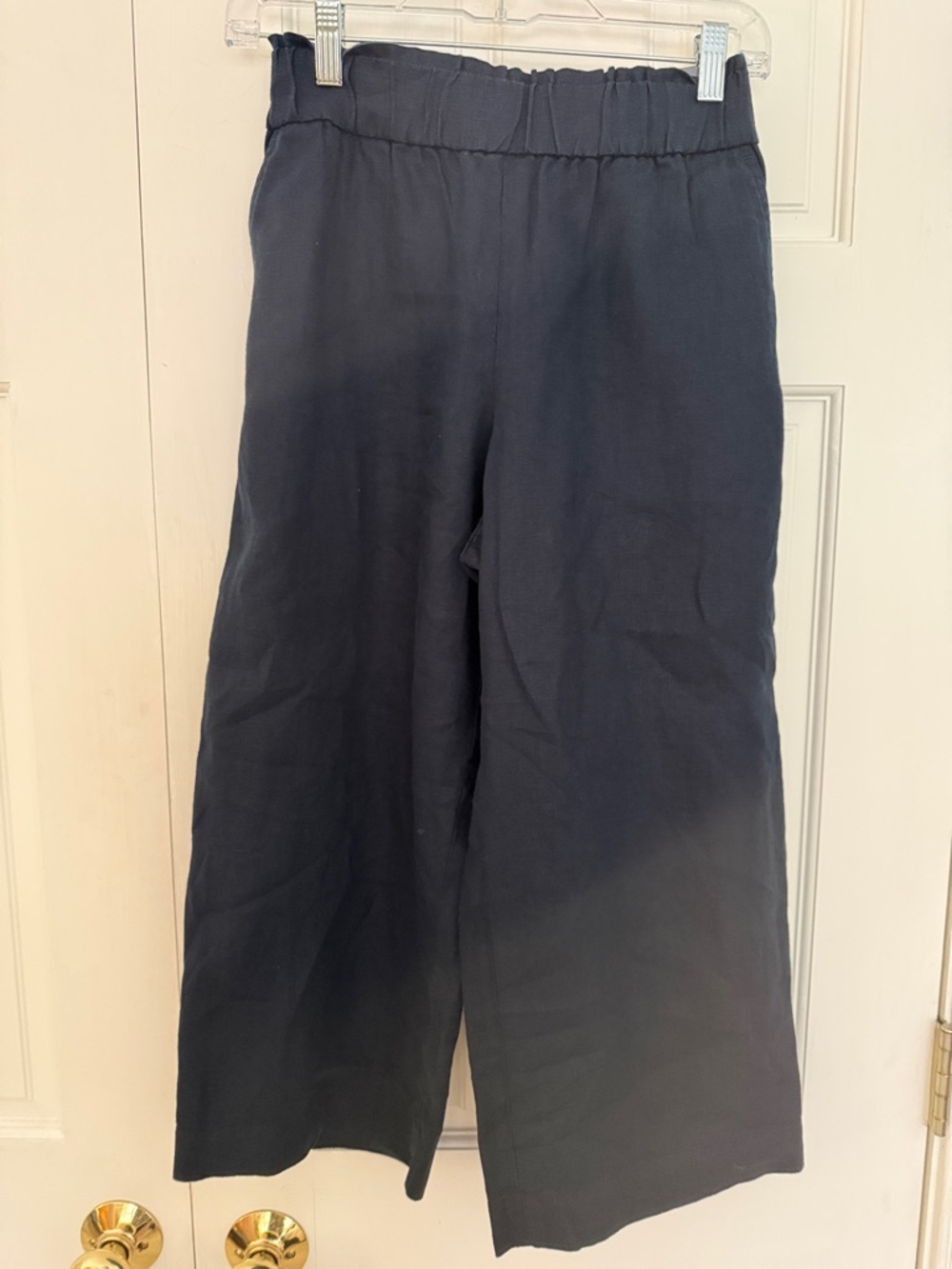NWT Talbots Nantucket Pull-On Wide Leg Crop Pant in Navy